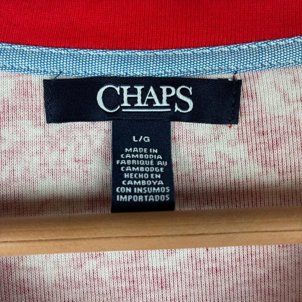 NWT Chaps Dress Bandana Print Red L Tie Front Short Sleeve Casual Fourth of July - Picture 3 of 9